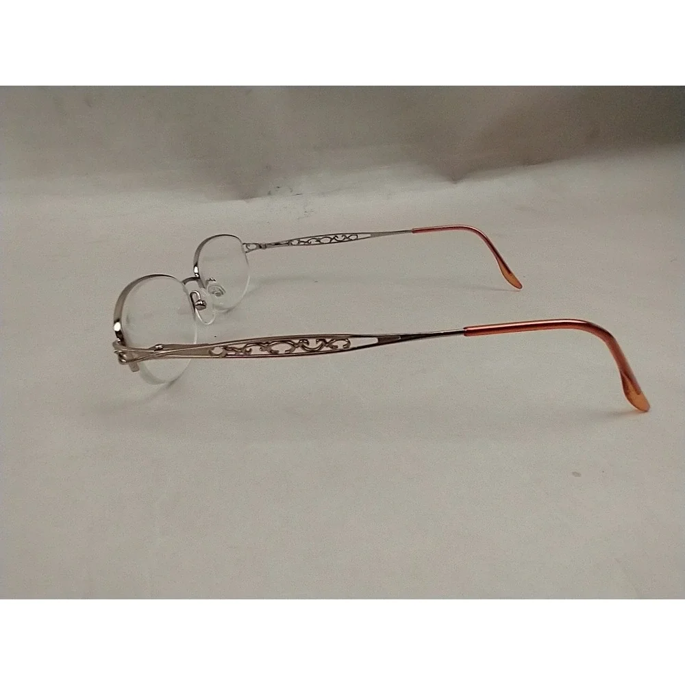 Marchon Tres Jolie 119 NUTMEG Eyeglasses Frames 50 17-135MM Oval FLORAL HALF RIM